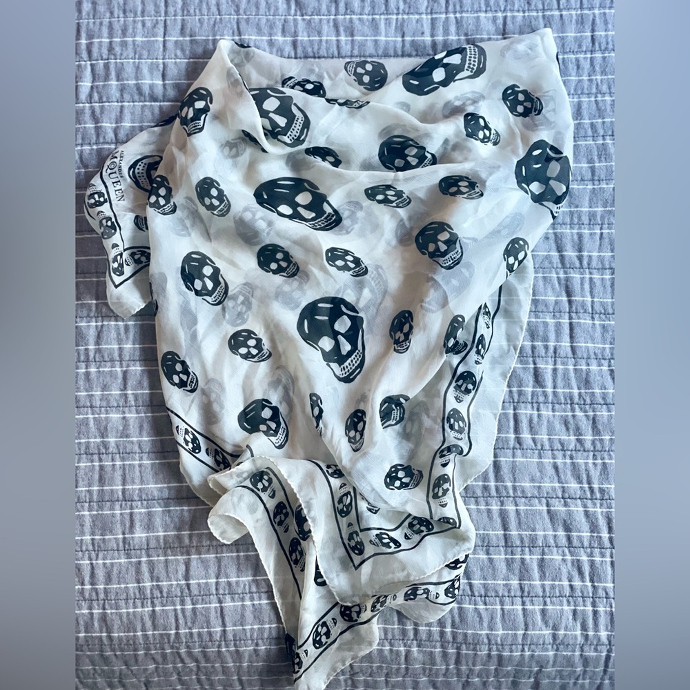 Alexander McQueen Skull Silk Chiffon Scarf